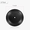 PATIKIL Blank Vinyl Records, 7 Inch 6 Pack CD Fake Vinyl Records for Wall Aesthetic Decor, Decorative Records for Roll Music Room Rock Party DIY Decoration, Black #1
