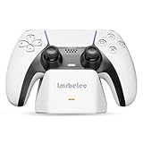 Lmrbelec PS5 コントローラー 充電スタンド プレステ5 周辺機器 デュアルセンス 急速充電 置くだけ充電 収納スタンド LED指示ランプ付き USB-Cケーブル付属 (ホワイト)