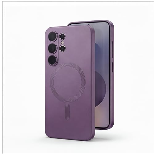 Image of amazon basics Premium Mag-Safe Case for Samsung Galaxy S25 Ultra 5G | Shockproof & Anti-Scratch Cover | Soft Silicone with Wireless Charging | Camera Lens Guard - Purple