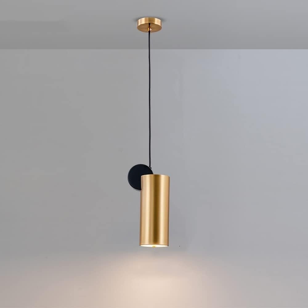 Lámpara colgante LED dorada de 3000K minimalista geométrica para comedor o dormitorio