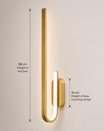 Image of FILLISKA Led Wall Highlighter Light, 3-in-1 Colour Changing, Luxurious Wall Decor (18 Watt Luxurious Gold-768)