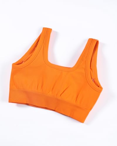 Image of AUROLA Power Womens Square Back Basic Sports Bra - Square Neck Padded Low Impact Yoga Bra Workout Crop Top