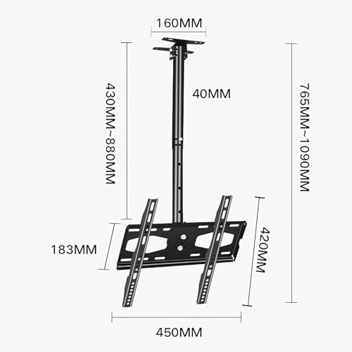 Support plafond pour téléviseur réglable pour éliminer les reflets - 2