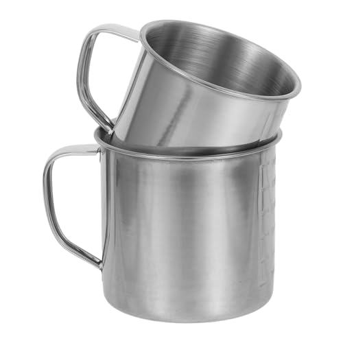 Garneck 2stücke Edelstahlbecher Mit Griff Für Hundefutter Und Reis Präziser Flüssigkeitsmessbecher Aus Vielseitiges Messwerkzeug Für Heimgebrauch