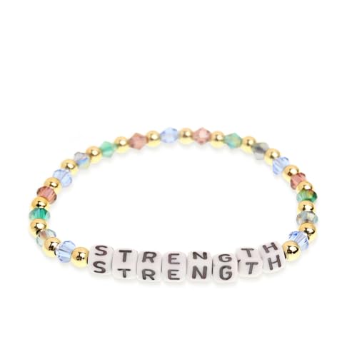 Inspired Gold Beaded Stretch Bracelets for Women Cute Lover Letter Crystal Green Beads Bracelet