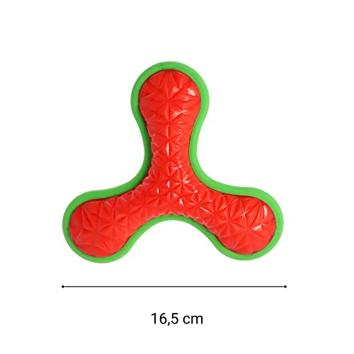 Dingo Hundespielzeug aus Hart Gummi TPR Boomerang TRI 16,5 cm 17394