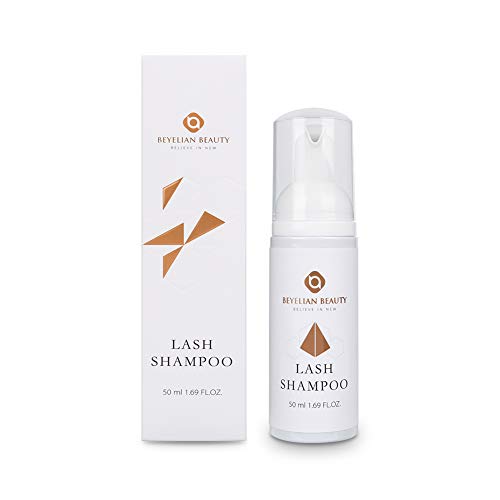 BEYELIAN Lash Shampoo with Brush Eyelash Extension Cleanser Eyelid Foaming Cleanser Lash Foam Shampoo Makeup Remover - For Home & Salon Use