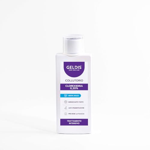 GELDIS Colutorio Clorhexidina 0,20% - 200 ml - Colutorio Higienizante Intensivo con Clorhexidina, para Tratamientos Cortos y Específicos - Sabor Bayas Silvestres o Menta Dulce