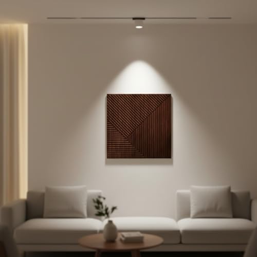 Image of Kayra Decor 3D PVC Wall Panel - Fluted Design, Walnut Wood Color 19.7 inch x 19.7 inch (Pack of 18) - Covers 48.51 Sq. Ft.