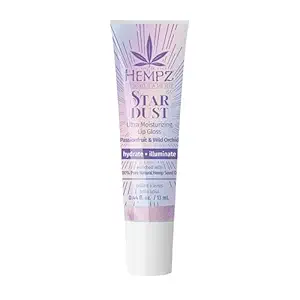 Hempz Star Dust Lip Gloss, Iridescent Glow Shimmer, Passionfruit and Wild Orchid, Hydrating Balm .44 oz.