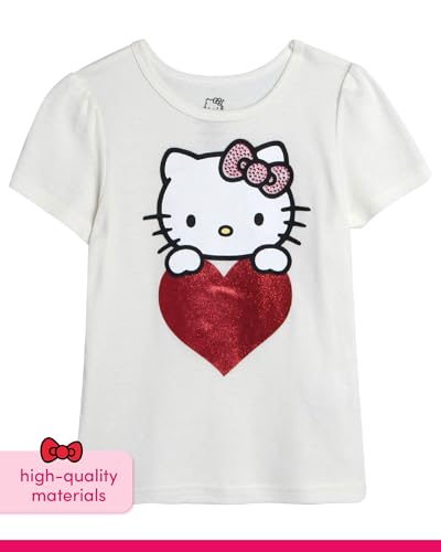 Image of Hello Kitty Girls Legging Set - 2 Piece Short Sleeve Graphic Tee Shirt for Girls and Matching Leggings for Kids Clothing Set