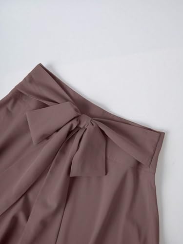 Solid Color Ruched Bowknot Front Zipper Skirt Elegant 2025 Fashion Skirts for Women3