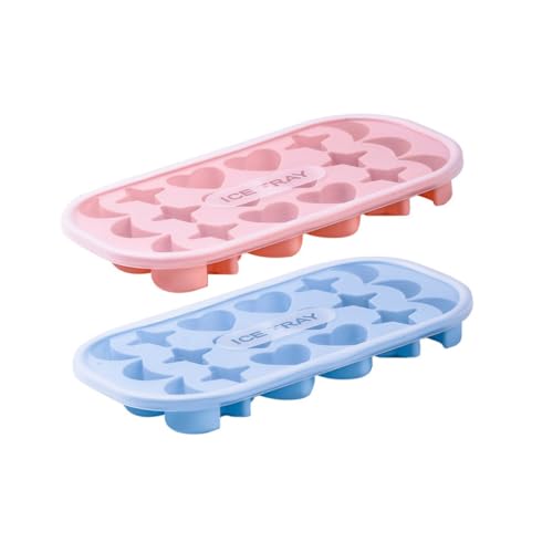 Dos bandejas de silicona para cubitos de hielo reutilizables miniatura 1