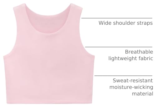 Image of Lilax Girls' Double Lined Sleeveless Basic Crop Tank Top