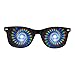 GloFX Black Frame Spiral Diffraction Glasses – Laser Etched for Hypnotic Spiral Light Effects, Flexible & Durable for Raves & Festivals