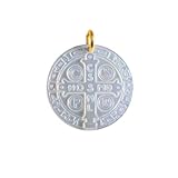 LES POULETTES BIJOUX - Colgante Medalla Redonda Cruz de San Benito de Nacár - Oro