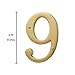 Baldwin Estate 90679.003.CD Solid Brass Traditional House Number Nine in Polished Brass, 4.75