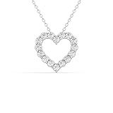 TimeLess Classics 14K White Gold Lab Grown Diamond Heart Neckalce Pendant For Women - 0.50 Carat TW
