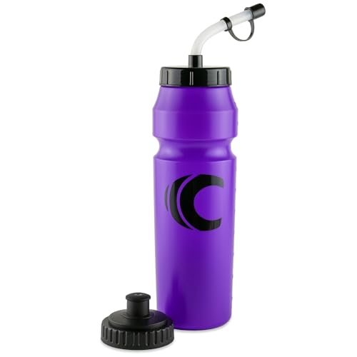 Image of Cannon Sports 1 Liter Sports Water Bottle, BPA-Free, 34 Oz Capacity, Large Mouth, 2 lids (Straw and Squeeze), Great For Helmet Sports Such As Hockey, Lacrosse, Football, Boxing (Purple)