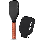 Pickleball Training Paddle, 7.6-8.2oz Pickleball Trainer 19mm, Raw Carbon Fiber Sweet Spot Pickle Ball Paddle with Paddle Cover, Extra Long Handle for Men Women, Shot and Spin Frosted Surface