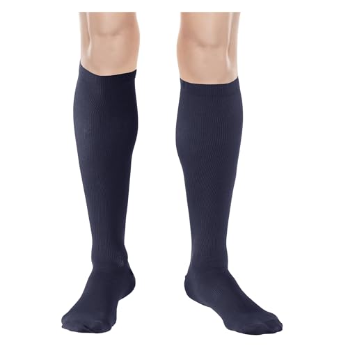 Image of Truform Compression Socks, 15-20 mmHg, Knit Women's Dress Socks, Knee High Over Calf Length