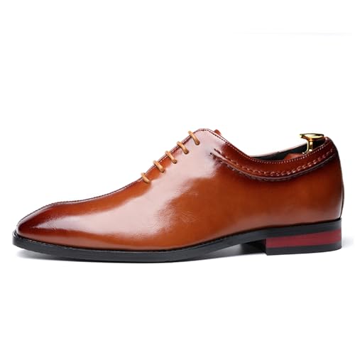 Men's Premium Leather Dress Shoes Oxford Style Formal Retro Lace Up Business Modern Work Wedding Shoes4