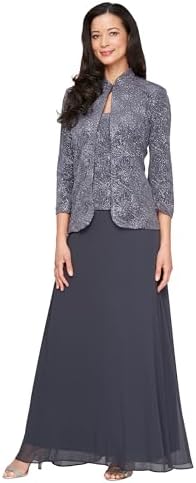 green emerald velvet dress Alex Evenings Women's Jacquard Long Dress Mandarin-Neck Jacket (Petite  Regular), Smoke, 16P : Buy Online at Best Price in KSA