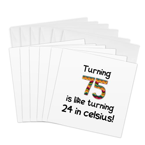 Carte anniversaire 75 ans humour cadeau original 3drose lot de 6 pièces