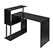 WOLTU TS108sz Table de Bureau Table de Travail PC Table d'ordinateur avec étagères latérales,en MDF et Acier,Noir 120x80x97cm