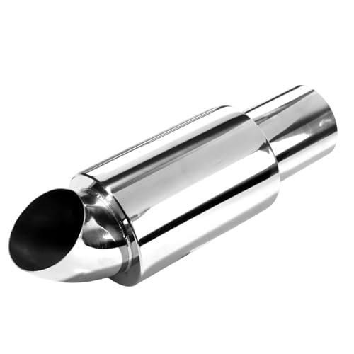 Catekro Exhaust Muffler 2.5" Inlet, Universal Performance Muffler Replacement Stainless Steel with 3" Outlet 11" Length for Reduced Exhaust Noise & Enhanced Sound Fit Car SUV Truck Vehicles Silver