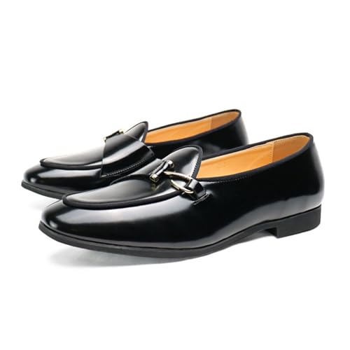 Mens Loafers with Patent Leather Business Dress Slip on Loafer Shoes for Men2