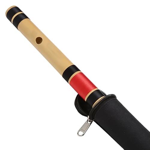 Image of Professional 6 Holes Polished Bamboo Flute - (Indian Flute) With Carry Bag (Scale-D)