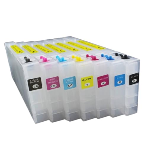 U0jjomATP Paquete de 7 Cartuchos de Tinta Recargables vacíos de 300 ml con reiniciador de Chip para impresoras imagePROGRAF PRO 7600 y PRO 9600(Cartridge)