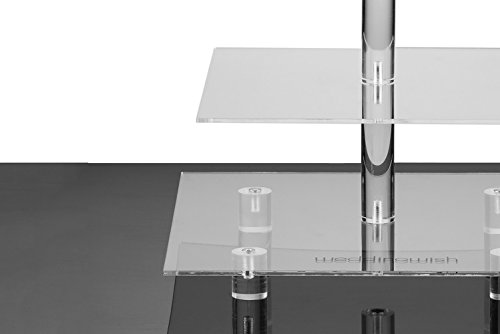 Acrylic Cupcake Stand, Clear Dessert Display Hoder Stand With Base For Wedding, Party, Baby Shower, Get-Together, 4 Tier Square, Transparent #TOP5