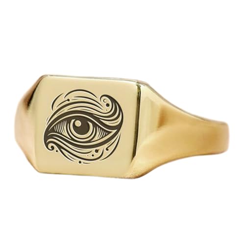 Bague œil turc carrée en argent plaqué or pour sublimer vos tenues du quotidien