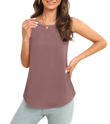 Image of Women's Sleeveless Chiffon Tank Top Business Casual Blouse Tunic Top