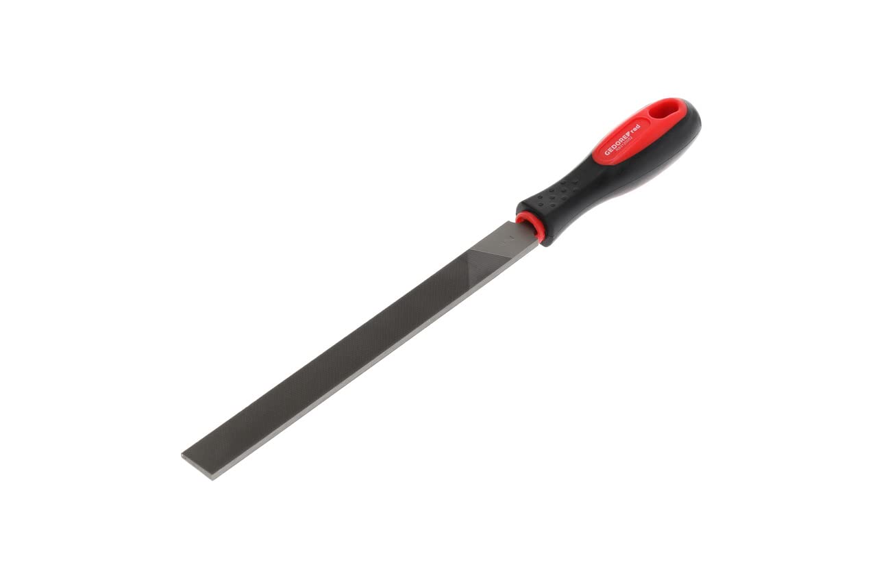 GEDORE Red Flat File, Special Steel, 2-Component Handle, Red/Black, Single Piece