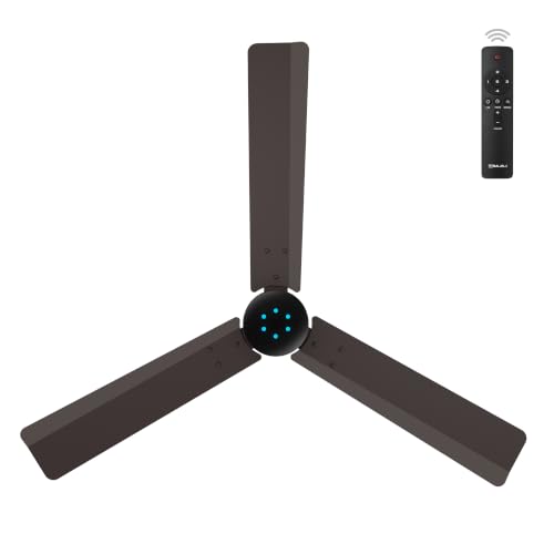 Image of Bajaj Classico Sleek Neo 5S 1200MM BLDC Ceiling Fan with Remote|LED speed indicator|BEE 5 Star Rated Energy Efficient|Power Saving|Sleek Compact Design|High Air Delivery|2Yr Warranty|Wood Walnut