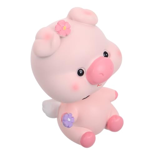 INOOMP Adorno Coche Interior Cerdito Bobblehead Decoración Versátil para Escritorio Salpicadero y Toppers Tartas Decoración Hogar y Oficina