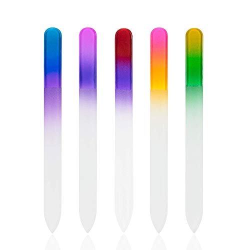 5 limas de uñas de cristal, limas de uñas de cristal, doble cara, manicura profesional, regalo para el día de San Valentín para mujeres y niñas