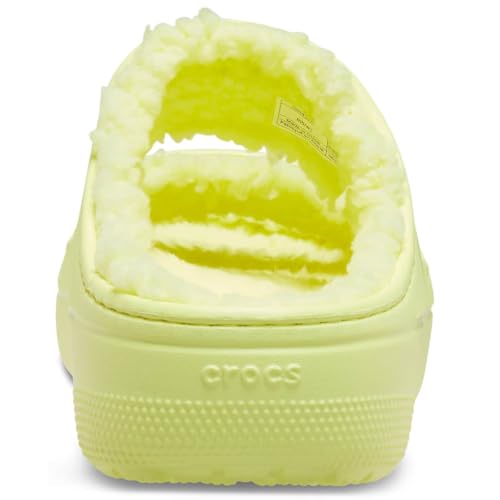 Image of Crocs Unisex-Adult Classic Cozzzy Sandals, Fuzzy Slippers and Slides, Sulphur, 9 Men /11 Women