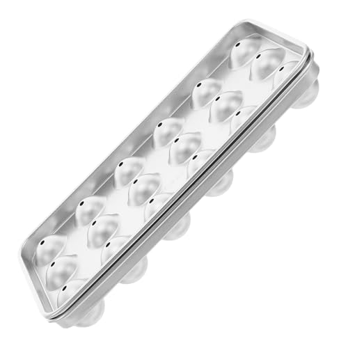 ANDRESLAD Molde para Hielo de Acero Inoxidable 304 18 Bolas Bandeja Redonda para Cócteles Whisky y Café Bandeja para Congelador Rápida y Reutilizable Caja de Obsequio