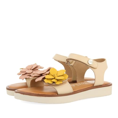 GIOSEPPO Zehensandalen aus Leder mit Blumenverzierung für Mädchen und Jungen Nehalem, bunt, 32 EU