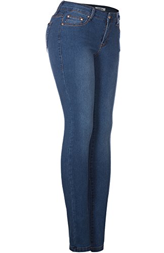 2LUV Women's 5 Pocket Stretch Skinny Jeans Medium Denim Wash 132