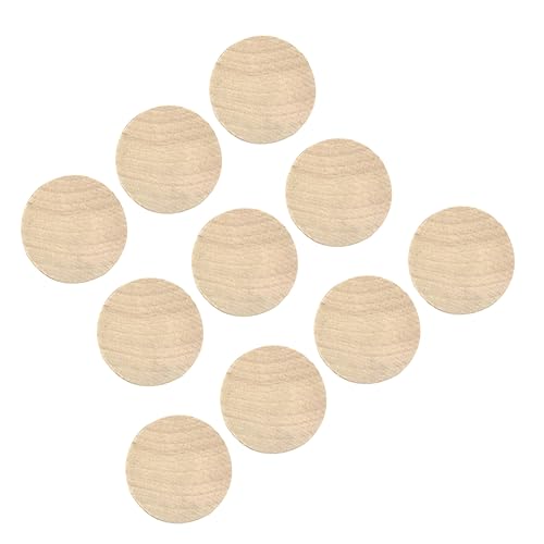Beatifufu 10pcs Wood Blocks Round Handles DIY Wooden Stamp Base for Christmas Decorations