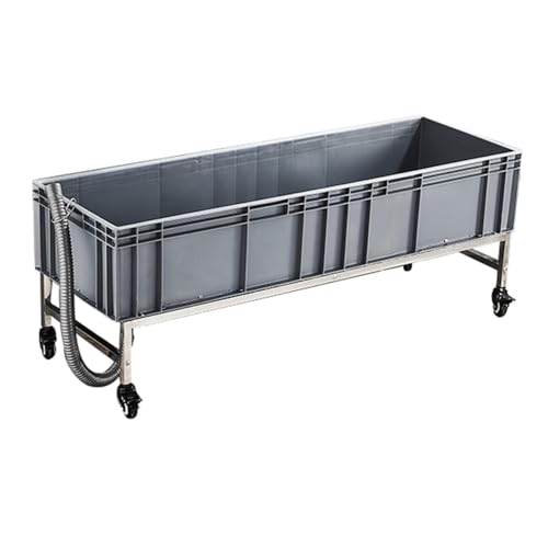 ZYJIX Lavabo utilitaire en plastique avec roulettes, seau à franges domestique avec sortie de vidange pour balcon, cuisine, salle de bain