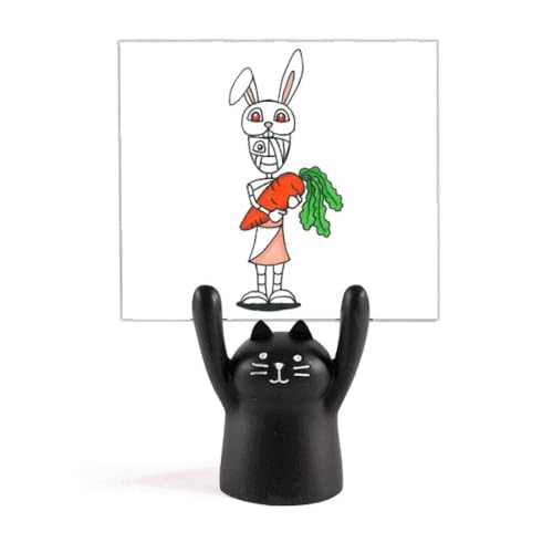Support de mémo chat noir et chapeau de lapin égyptien pour bureau