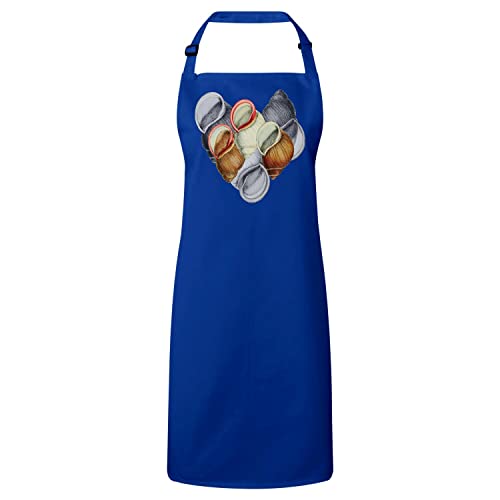 Tablier cuisine bleu anti-taches motif escargot minimaliste pour protéger vos vêtements