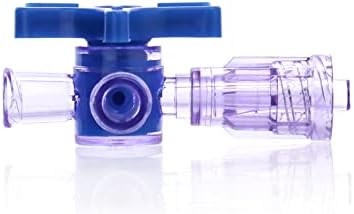 QWORK 3-Way Stopcocks with Luer Connection, Medical Injection Stopcock, Sterile, 5 Pack