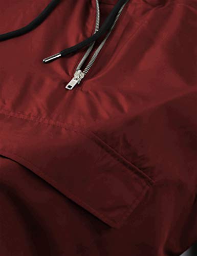 Ma Croix Mens Hooded Windbreaker with Half Zip Anorak Jacket Pullover Active Sportswear4